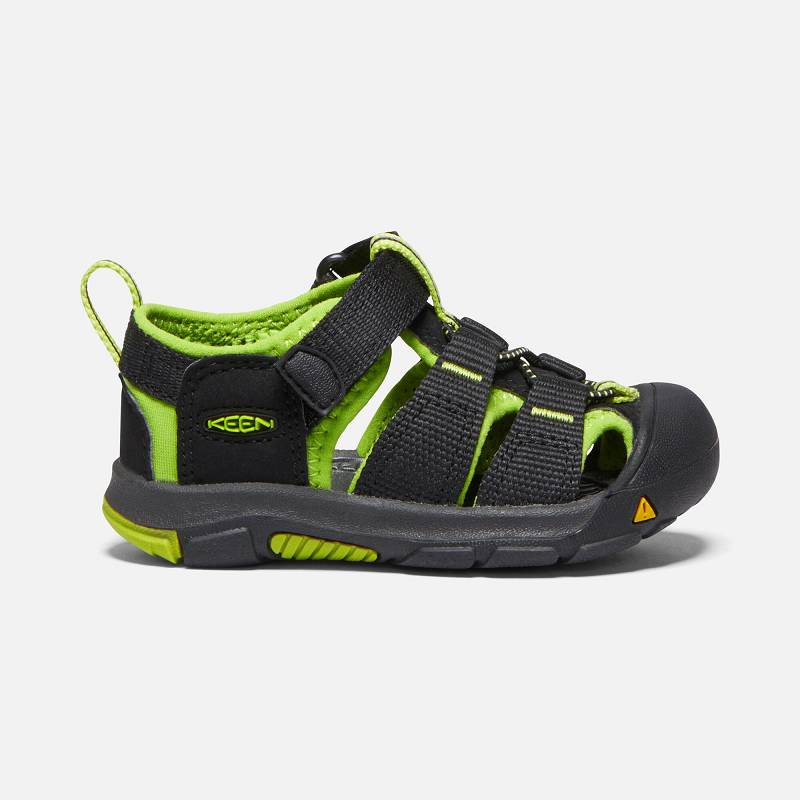 Keen Newport H2 Baby Sandalen Kinder DE-86027 Black/Lime Green - Keen Kinderschuhe Schwarz / Blau